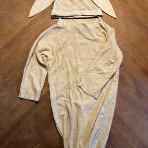 Tan Baby baby gown and hat